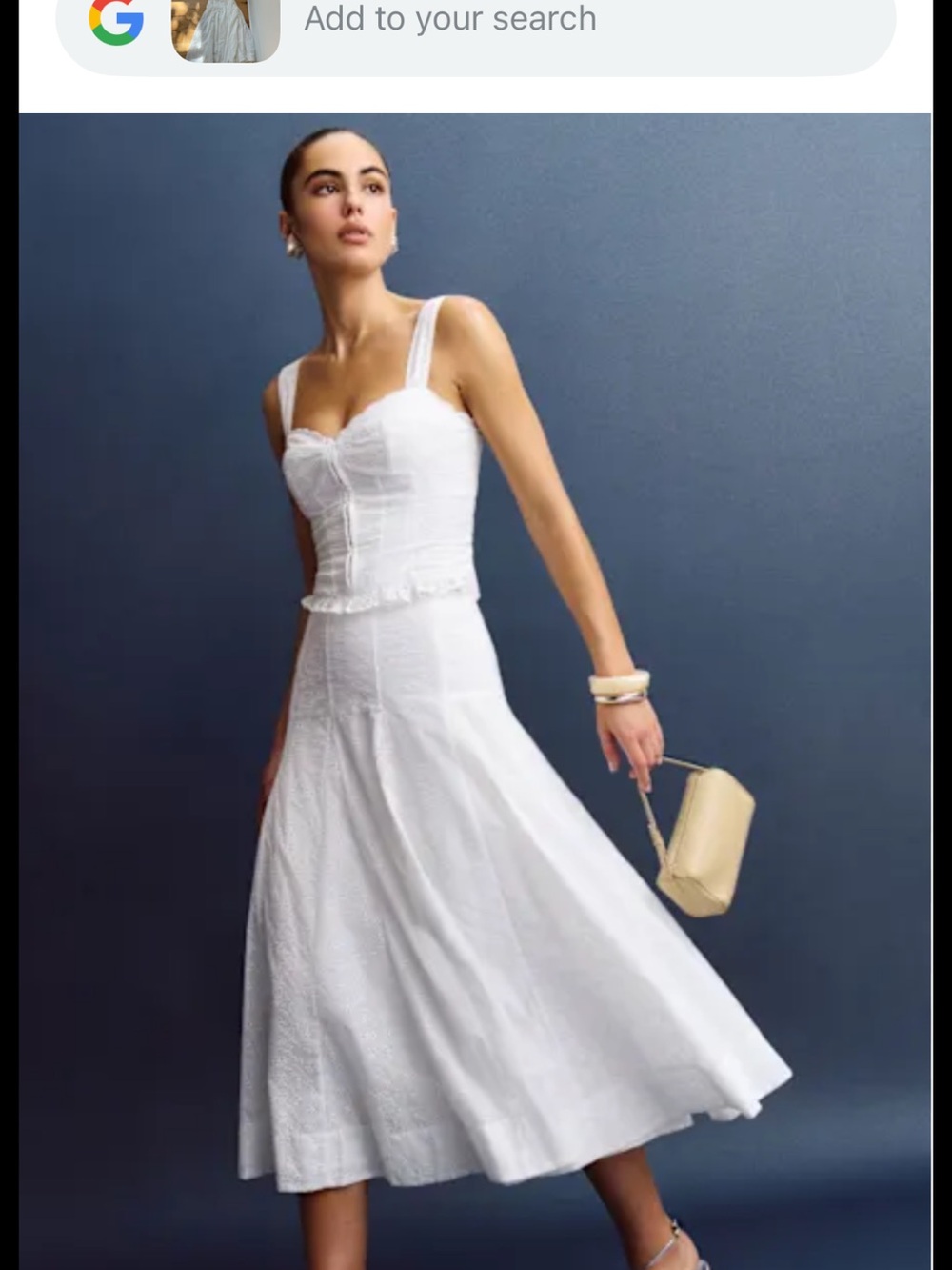 Reformation White Eyelet Midi A-Line Skirt